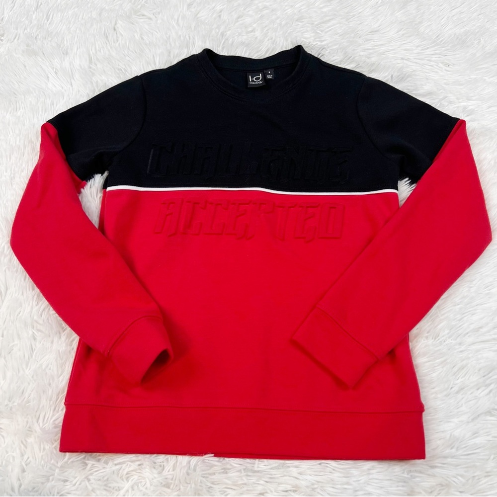 Id Ideology boy’s long sleeve color block sweatshirt crew neck red black